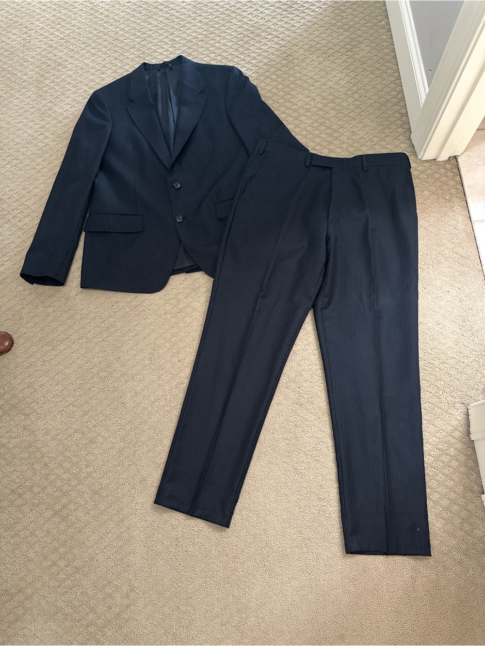 Billy Reid Men's black  Pinstripe Two-Piece Suit Jacket & Trousers